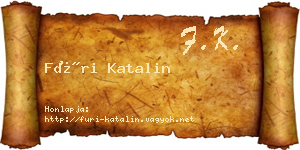 Füri Katalin névjegykártya